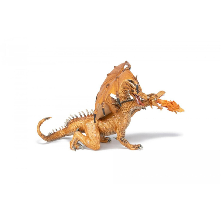 PAPO FIGURINA DRAGON CU DOUA CAPETE AURIU