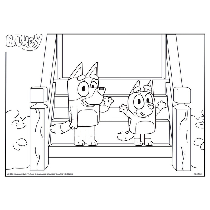 Puzzle de colorat - Bluey & Mr Monkey Jocks (24 piese)