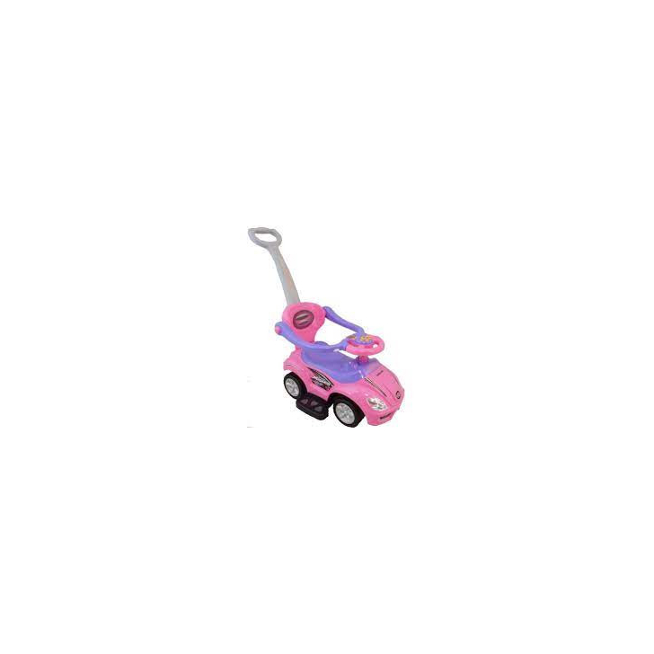 Masinuta premergator 3 in 1, cu maner parental, Mega Car, roz