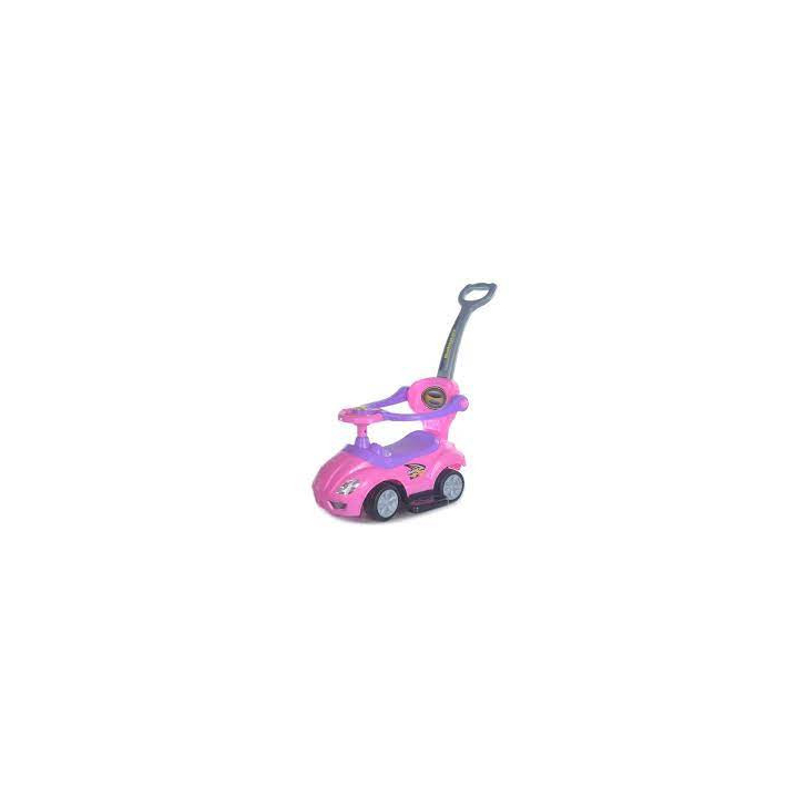 Masinuta premergator 3 in 1, cu maner parental, Mega Car, roz