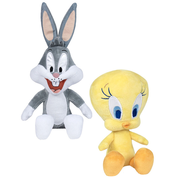 Set 2 jucarii din plus Bugs Bunny 18 cm si Tweety 16 cm (sitting)
