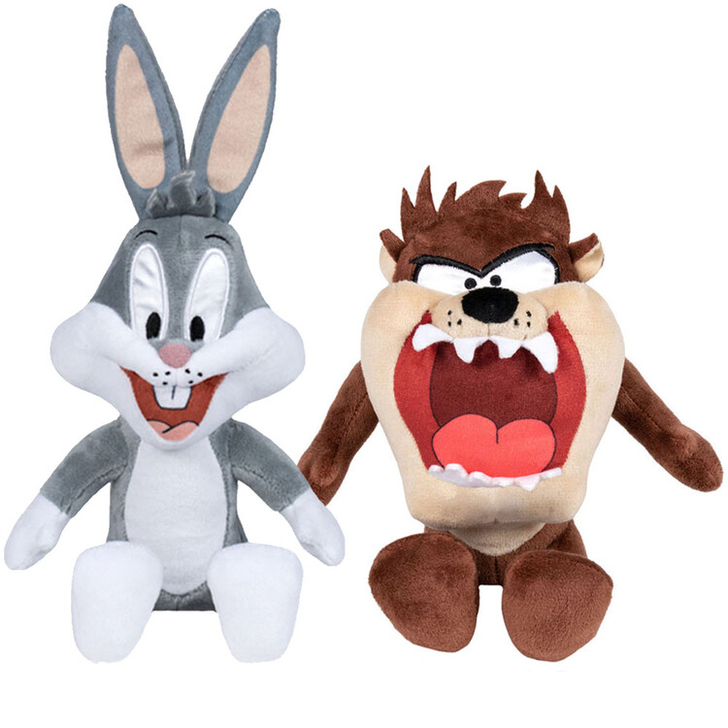 Set 2 jucarii din plus Bugs Bunny 18 cm si Diavolul Tasmanian 16 cm (sitting)