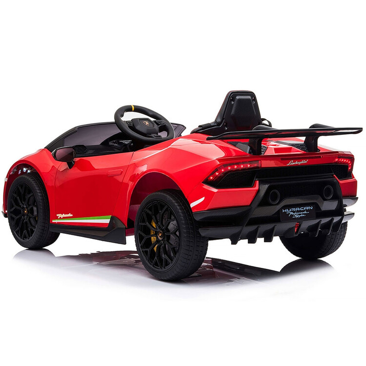 Masinuta electrica Chipolino Lamborghini Huracan red cu scaun din piele si roti EVA