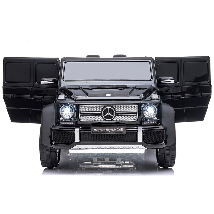 Masinuta electrica Chipolino SUV Mercedes Maybach G650 black cu scaun din piele si roti EVA