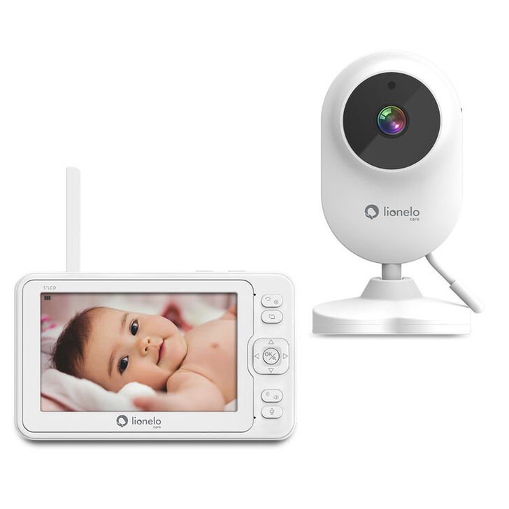 Lionelo - Video monitor Babyline 6.2, Conexiune Wi-Fi, Pana la 8h de functionare, Comunicare bidirectionala, Senzor de temperatura, Alb