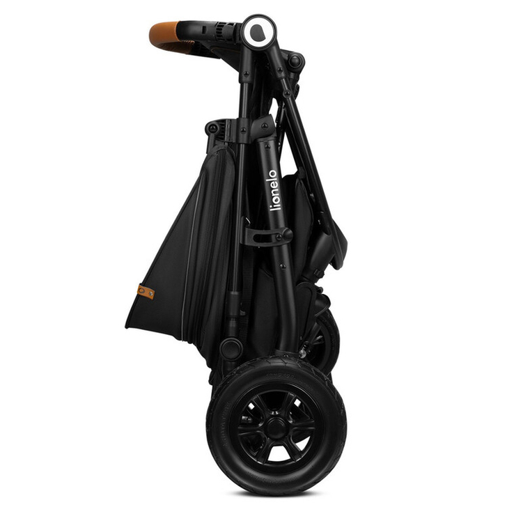 Lionelo - Carucior sport Natt, De la nastere, Cu accesorii si capotina XXL reglabila, 0 - 22 kg, Conform cu standardele europene de securitate EN1888-1, EN1888-2, Negru Onyx