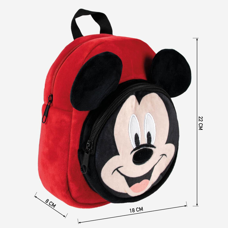 Rucsac plusat Mickey Mouse, 18x22x8 cm