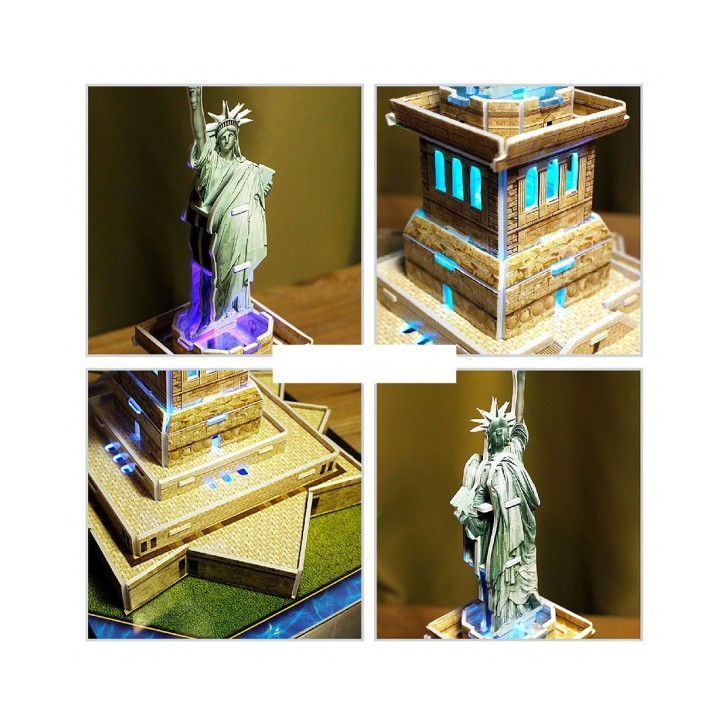 Puzzle 3D Cubic Fun LED Statuia Libertatii 37 piese