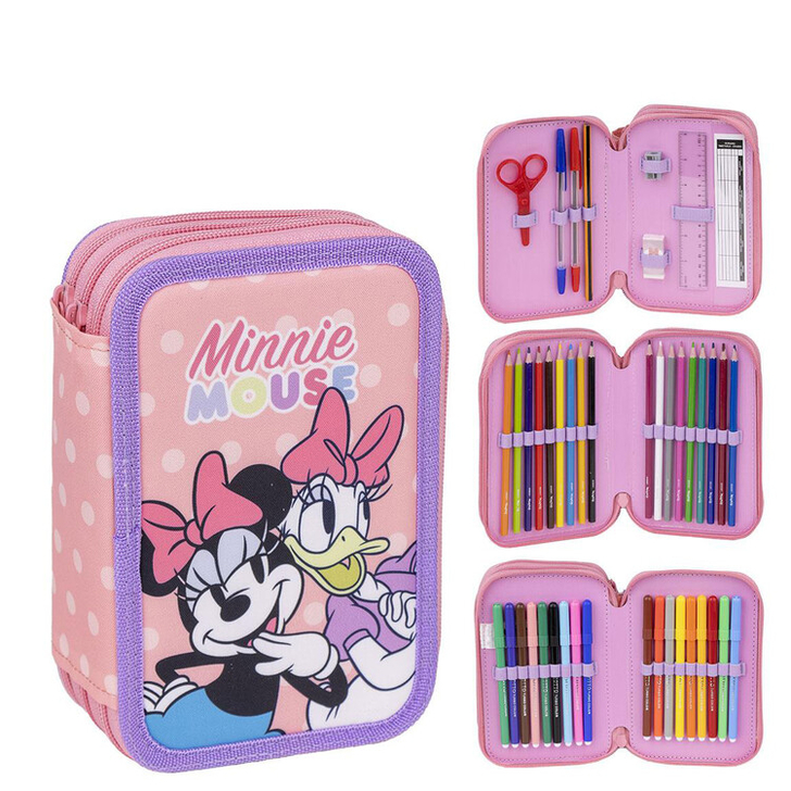 Penar echipat Minnie Mouse & Friends cu 3 compartimente, 44 piese