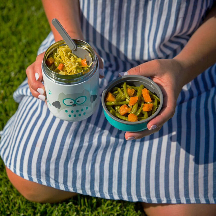 Termos pentru alimente solide, Food, Cu lingurita inclusa, 300 ml, BPA Free, Bbluv, Lime