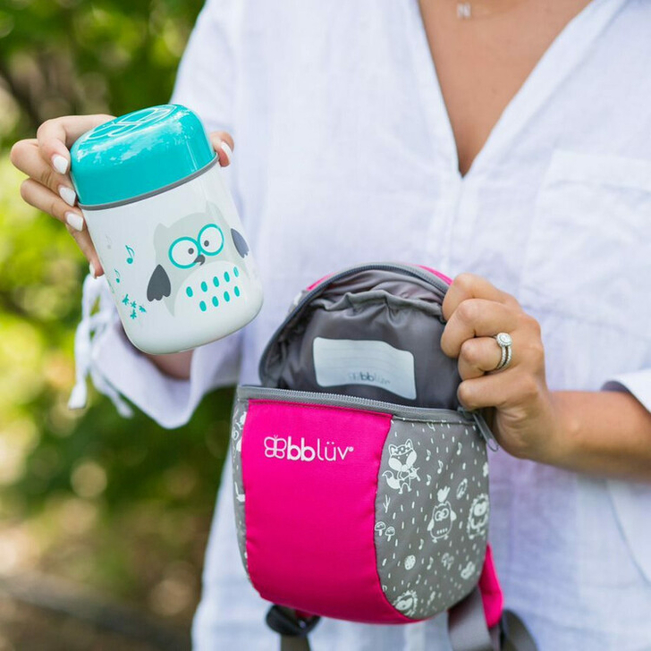 Termos pentru alimente solide, Food, Cu lingurita inclusa, 300 ml, BPA Free, Bbluv, Aqua