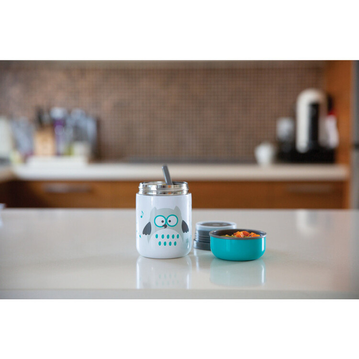 Termos pentru alimente solide, Food, Cu lingurita inclusa, 300 ml, BPA Free, Bbluv, Aqua