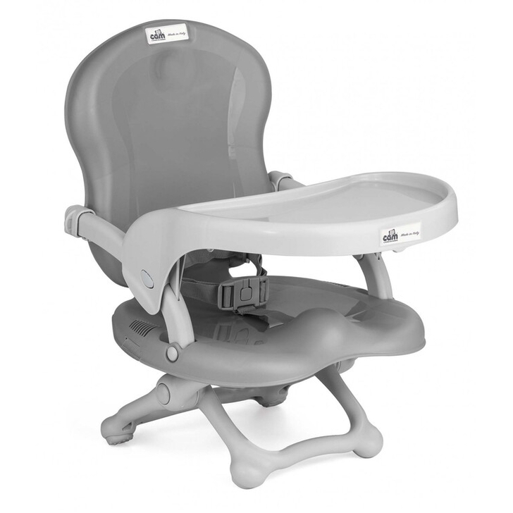 Scaun de Masa CAM Smarty, Inaltime Ajustabila, Varsta 6-36 luni, Pliabil, Centura de Siguranta in 3 Puncte, Gri
