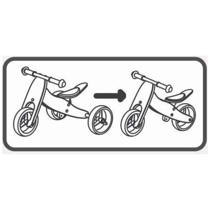 Bicicleta/tricicleta fara pedale din lemn, 2 in 1, Functie de bicicleta echilibru, Scaun reglabil, Roti ajustabile, Manere antiderapante, Varsta 1-3 ani, Free2Move, Dusty Pink