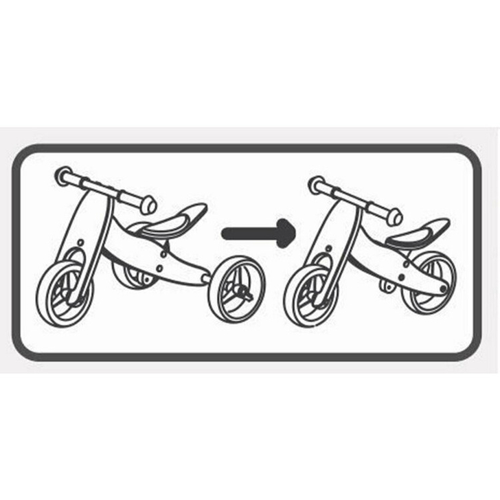 Bicicleta/tricicleta fara pedale din lemn, 2 in 1, Functie de bicicleta echilibru, Scaun reglabil, Roti ajustabile, Manere antiderapante, Varsta 1-3 ani, Free2Move, Mint