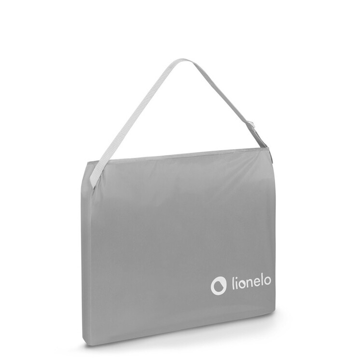 Lionelo - Bariera de protectie pentru pat Lora, Pliabila, Sistem de blocare StandSafe, Geanta de transport inclusa, 105 x 45 cm, Gri