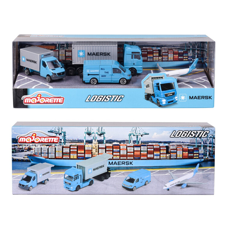 MAJORETTE SET 4 VEHICULE METALICE DE TRANSPORT MAERSK