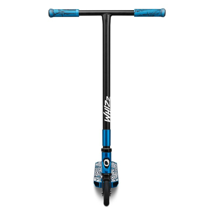 Lionelo - Trotineta Whizz, Pentru Acrobatii, Rulmenti ABEC-9, Sistemul de compresie IHC 9, 20 - 100 kg, Conform cu standardul european de securitate EN14619, Albastru