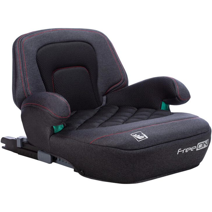 Inaltator auto, Cosmo Plus I-Size, Cu isofix, Cu spatar inaltat si cotiere, Potrivit pentru copiii intre 125 si 150 cm sau intre 25 si 36 Kg, FreeON, Conform cu standardul european de securitate ECE R129, Black