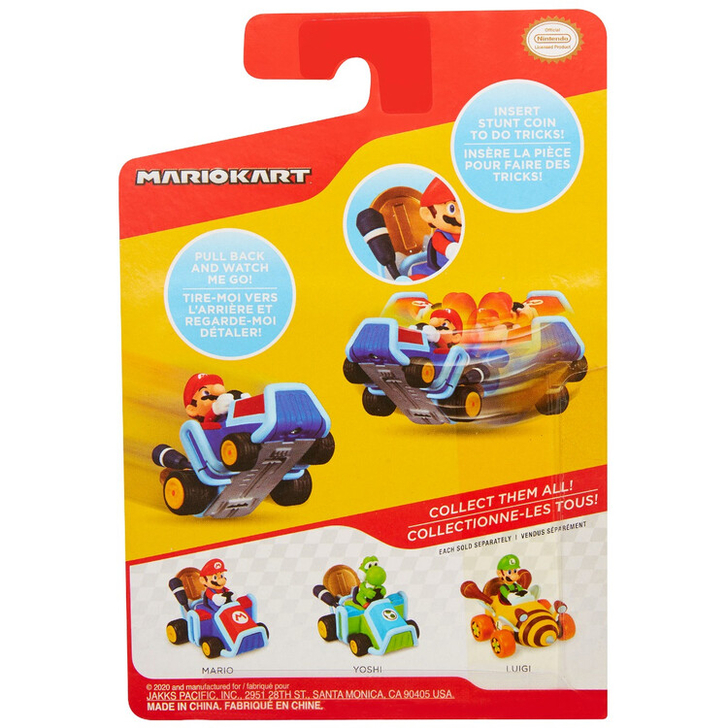 Nintendo Mario - Masinuta cu figurina inclusa, Luigi