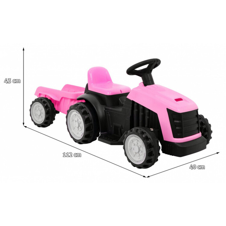Tractor electric cu remorca, roz