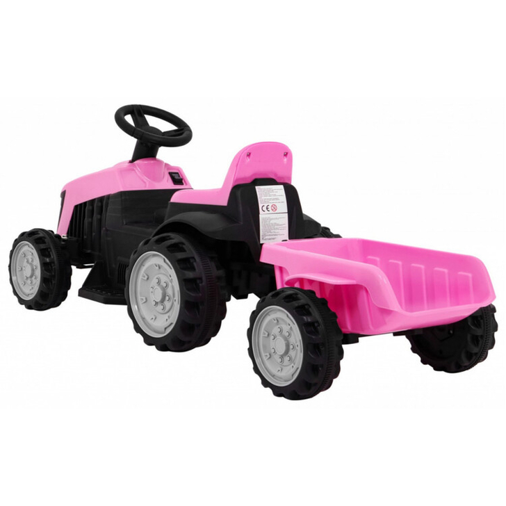 Tractor electric cu remorca, roz