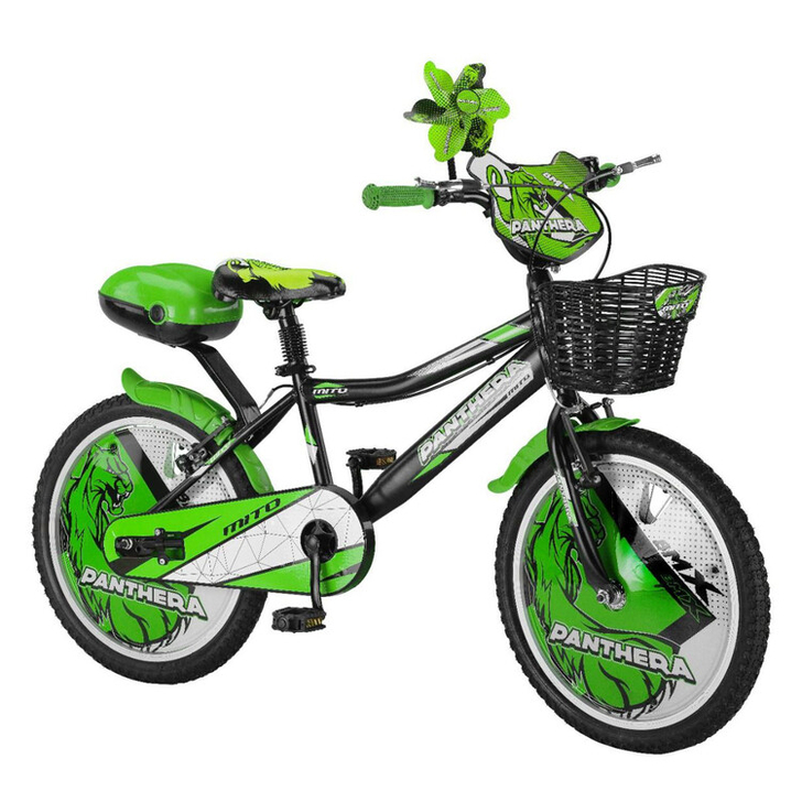 Bicicleta copii MITO Panthera, roti 20  , negru verde, 7-10 ani