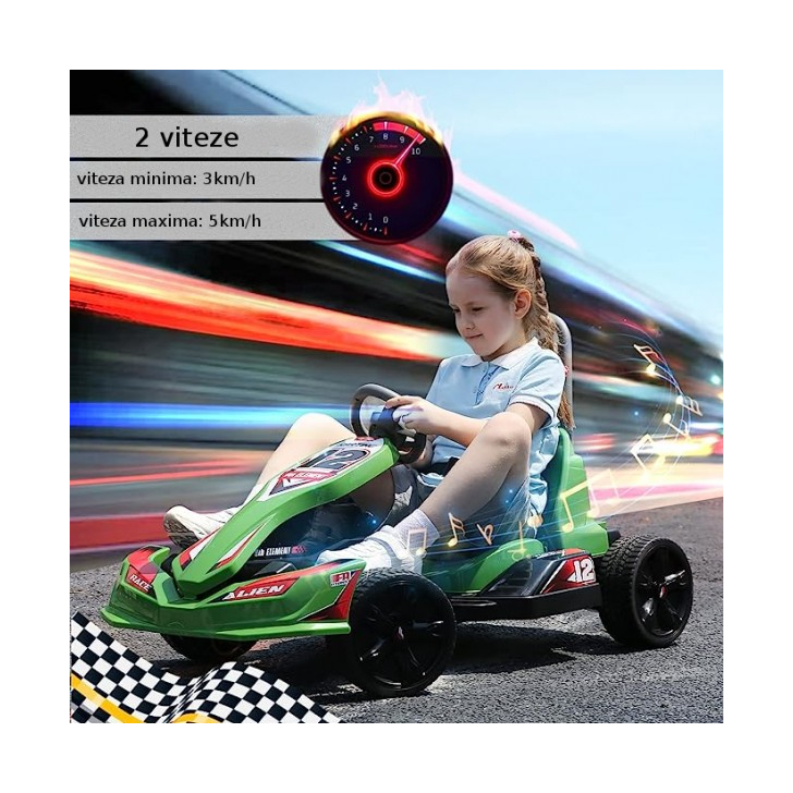 Kart electric pentru copii de viteza Go Kart Globo acumulator 12V 2 viteze