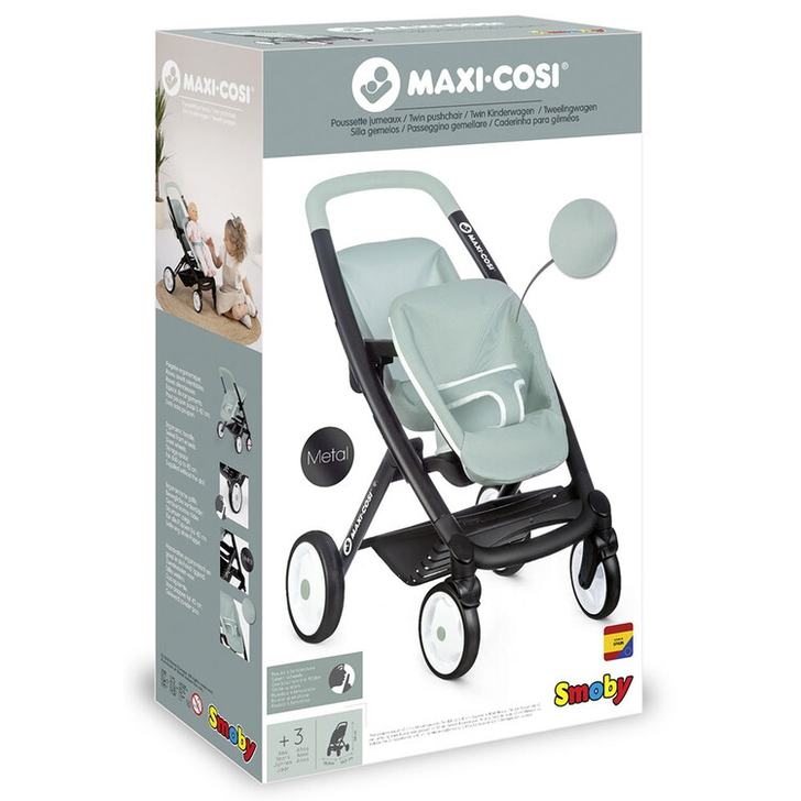 Carucior pentru papusi Smoby Maxi Cosi Twin albastru