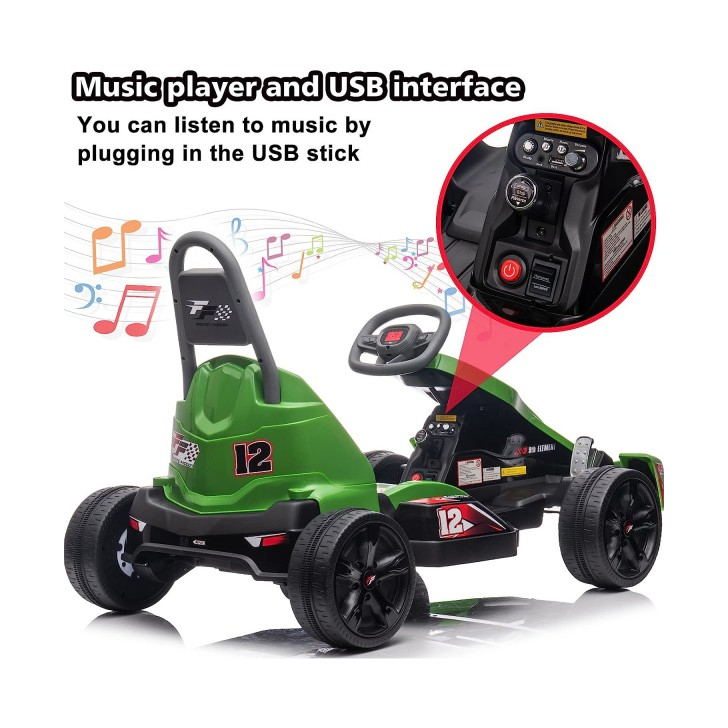 Kart electric pentru copii de viteza Go Kart Globo acumulator 12V 2 viteze