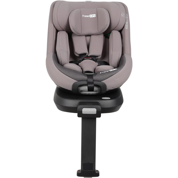 Scaun auto pentru copii, Lotus, Nastere - 125 Cm, Rotire 360° grade, Tehnologie Isofix I-Size, Spatar reglabil, Conform cu standardul european de securitate ECE R129, FreeON, Grey