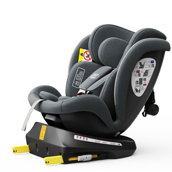 Scaun Auto Tweety Plus DELUXE BUF BOOF iSIZE Grey cu Isofix rotativ 360 grade 40-150 cm