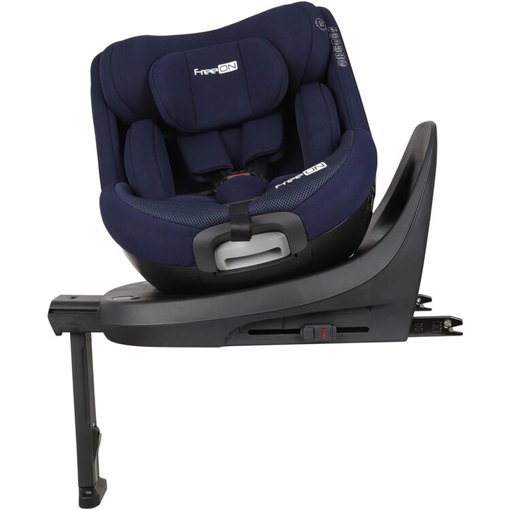 Scaun auto pentru copii, Lotus, Nastere - 125 Cm, Rotire 360° grade, Tehnologie Isofix I-Size, Spatar reglabil, Conform cu standardul european de securitate ECE R129, FreeON, Blue