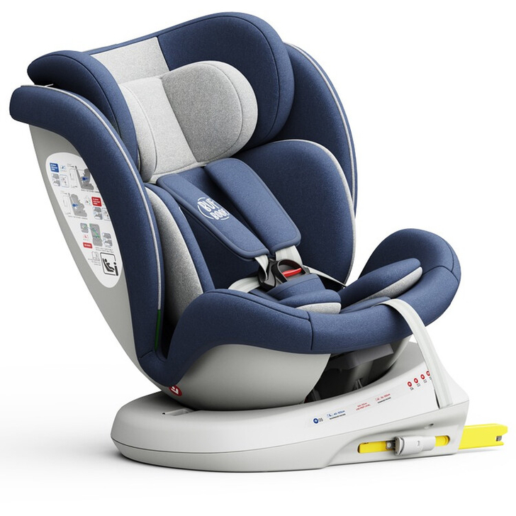 Scaun Auto Tweety Plus DELUXE BUF BOOF iSIZE Indigo cu Isofix rotativ 360 grade 40-150 cm