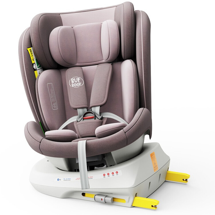 Scaun Auto Tweety Plus DELUXE BUF BOOF iSIZE LightRed cu Isofix rotativ 360 grade 40-150 cm