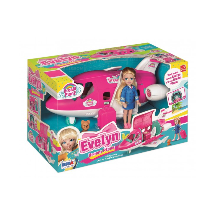 Set de joaca Avion privat cu papusa Evelyn inclusa si animal companie RS Toys