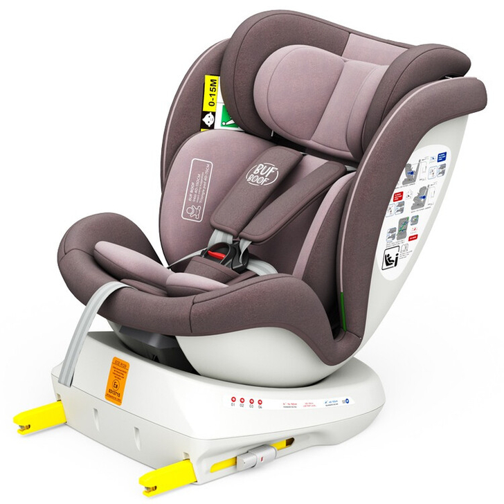 Scaun Auto Tweety Plus DELUXE BUF BOOF iSIZE LightRed cu Isofix rotativ 360 grade 40-150 cm