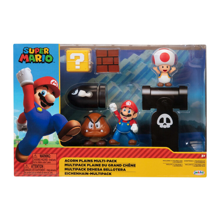 Nintendo Mario - Set de joaca cu 5 figurine, diorama Acorn Plains