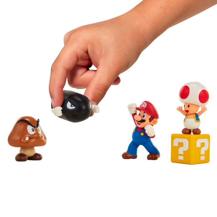 Nintendo Mario - Set de joaca cu 5 figurine, diorama Acorn Plains