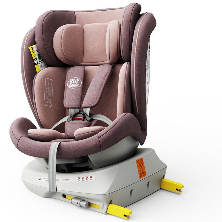 Scaun Auto Tweety Plus DELUXE BUF BOOF iSIZE LightPurple cu Isofix rotativ 360 grade 40-150 cm