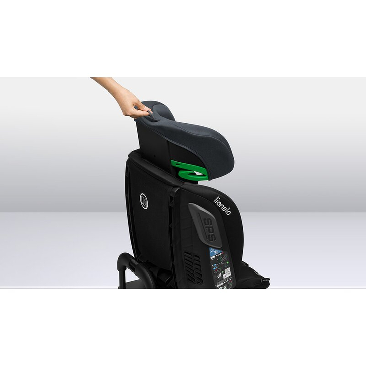 Lionelo - Scaun auto Bastiaan RWF i-Size, Pozitie de somn, Protectie laterala, Rotire 360 grade, 0-36 Kg, Cu Isofix si Centura Top Tether, Conform cu standardul european de securitate ECE R129, Gri