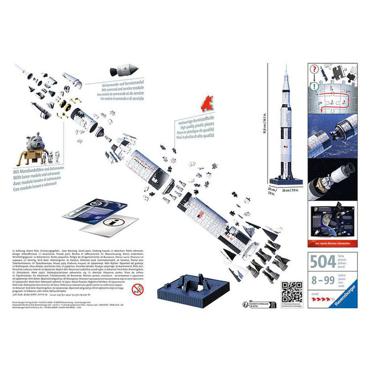 Ravensburger - Puzzle 3d Apollo Saturn V 440 Piese