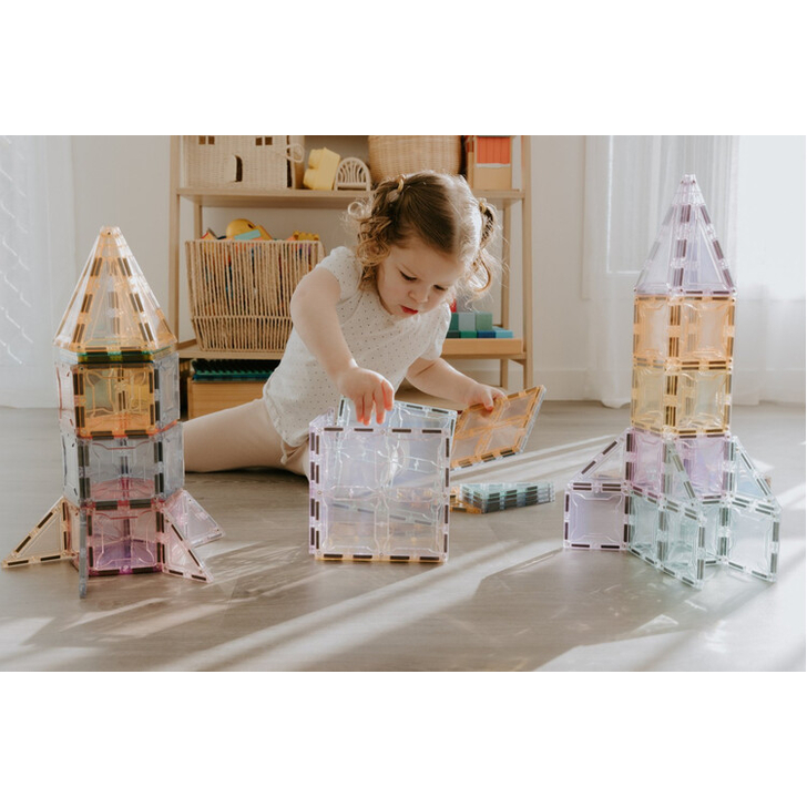 Set magnetic Magblox - 102 piese magnetice de constructie PASTEL transparente