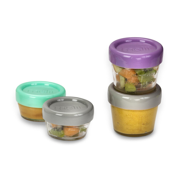 SET 12 RECIPIENT STICLA PENTRU HRANA BEBE, MELII, 6*59 ML + 6*118 ML