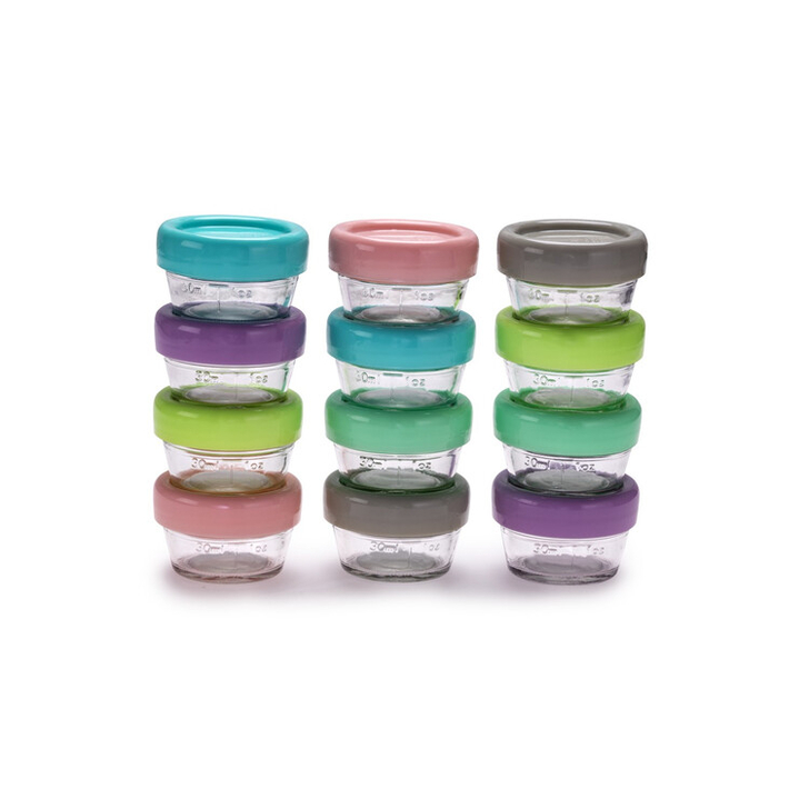 SET 12 RECIPIENT STICLA PENTRU HRANA BEBE, MELII, 59 ML