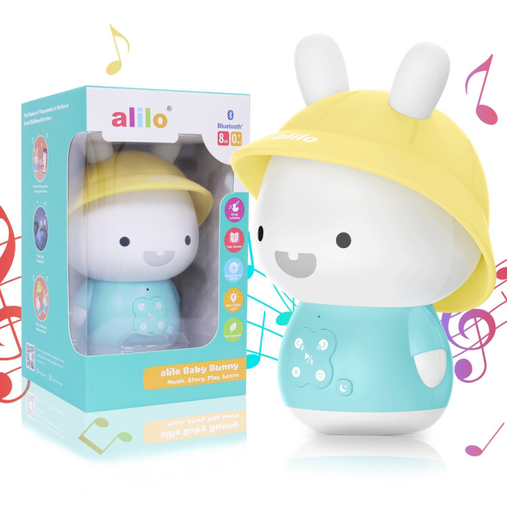 Alilo Baby Bunny - Iepuras interactiv cu povesti si cantece, albastru, RO/EN