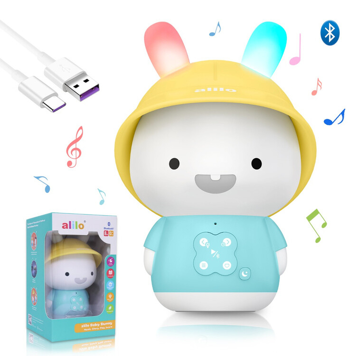 Alilo Baby Bunny - Iepuras interactiv cu povesti si cantece, albastru, RO/EN