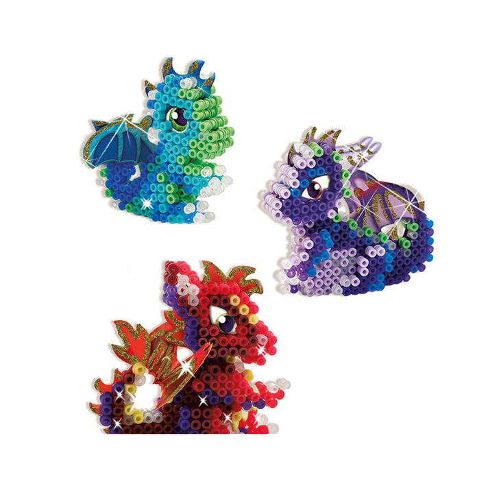 Set creativ Beedz - Margele de calcat Dragoni 3D Glow in the Dark