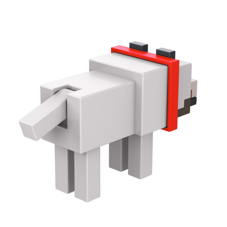 MINECRAFT CRAFT A BLOCK FIGURINA TAMED WOLF 8CM