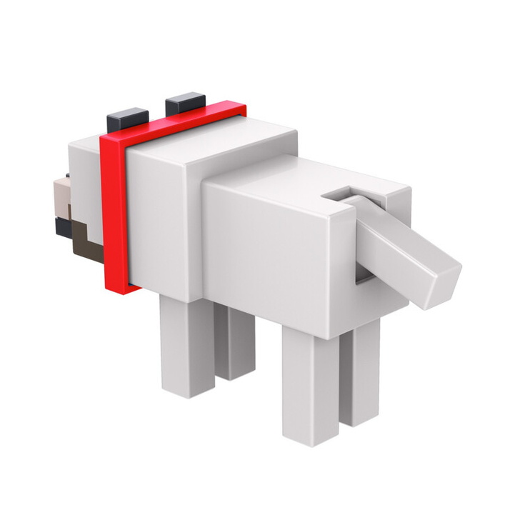 MINECRAFT CRAFT A BLOCK FIGURINA TAMED WOLF 8CM